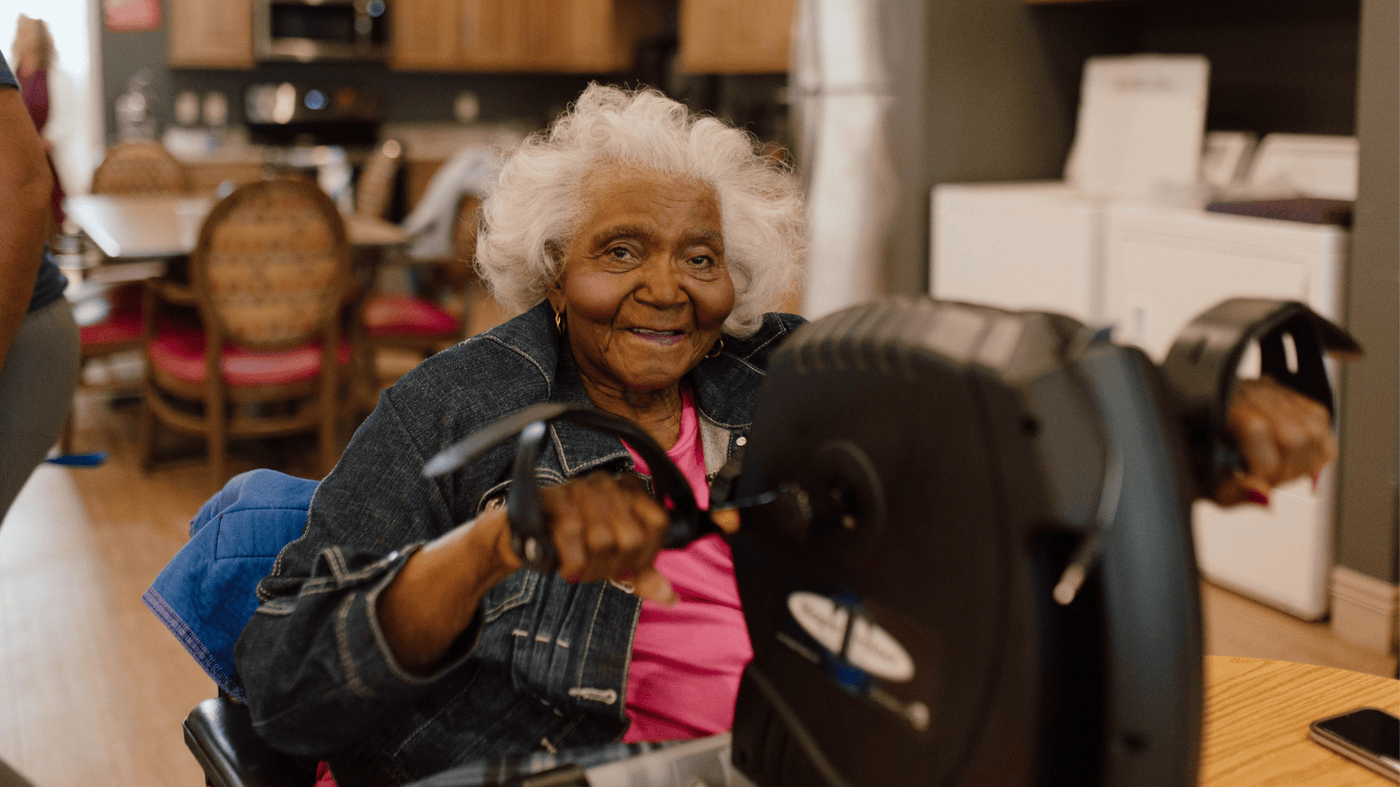 elder resident at Green House Cottages of Poplar Grove